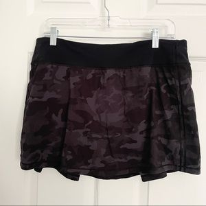 Lululemon Pace Rival Skirt Incognito Camo Multi Grey Black 10 TALL
